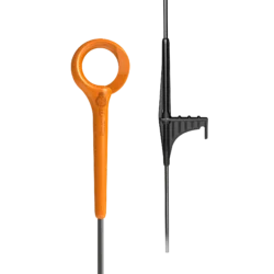 Fjäderstålstolpe med orange rund toppisolator (10)