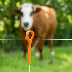 Fjäderstålstolpe med orange rund toppisolator (10)